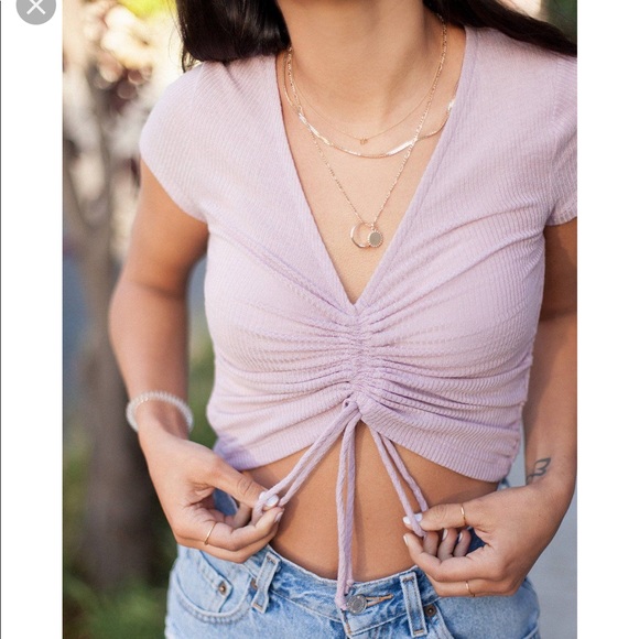 out from under alexa ruched short sleeve top